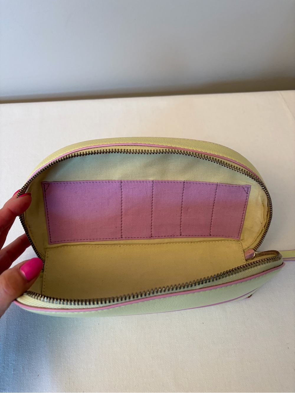 Scotch & Soda Pastel Green Leather Toiletry Bag - Picture 9 of 9
